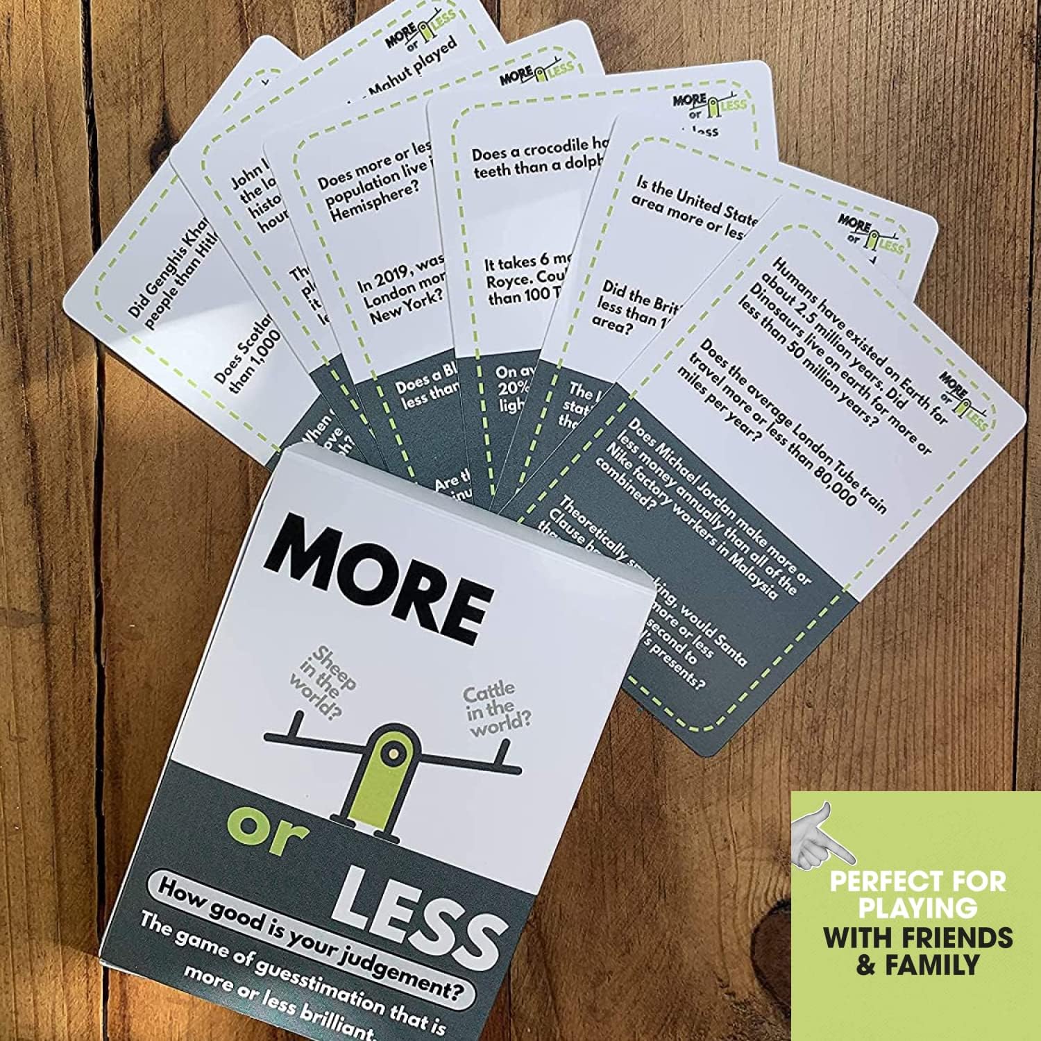 More or Less: Geography Edition Card Game - How Good Is Your Judgement? 2 Player+ | Family Fun Guessing Game for all Adults & Kids Aged 14 for a Christmas Party or Secret Santa More or Less: Geography Edition Card Game - How Good Is Your Judgement? 2 Player+ | Family Fun Guessing Game for all Adults & Kids Aged 14 for a Christmas Party or Secret Santa